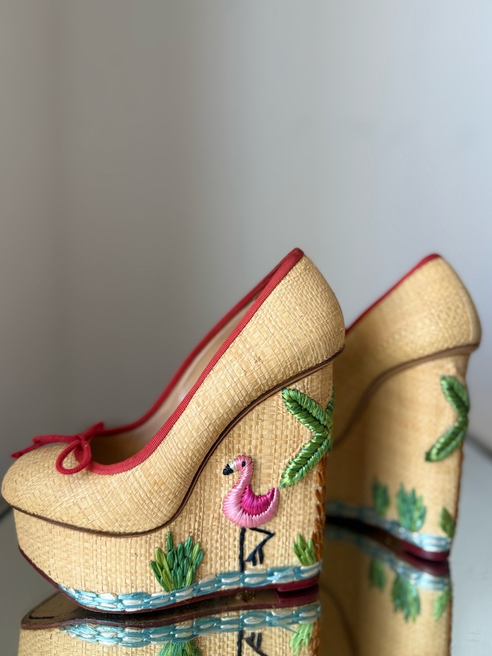 Charlotte Olympia x Miami flamingo Wedge 36.5 $1,295